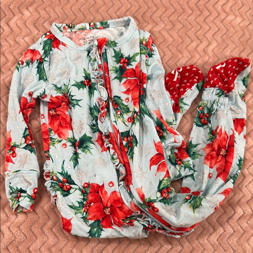 Floral Posh Peanut Holiday Baby Onesie